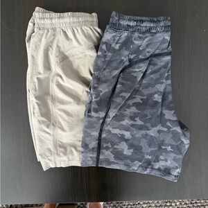 Lululemon camo and beige shorts